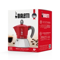 BIALETTI MOKA 6 CUP INDUCTION ESPRESSO MAKER - RED