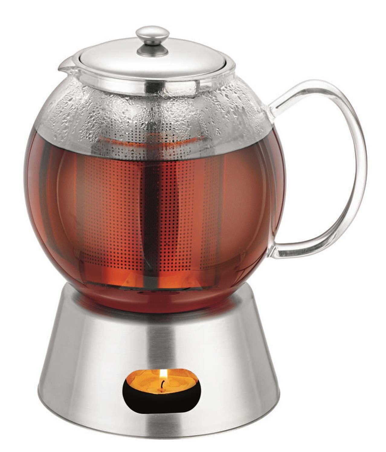 NEW AVANTI GLASS TEAPOT WITH TEALIGHT WARMER Tea Pot Base 5 CUP 1.3