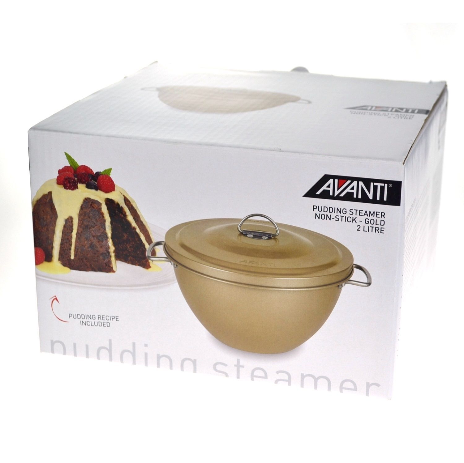 NEW Avanti Non Stick Pudding Steamer Holiday Fruitcake Baking Pot Gold
