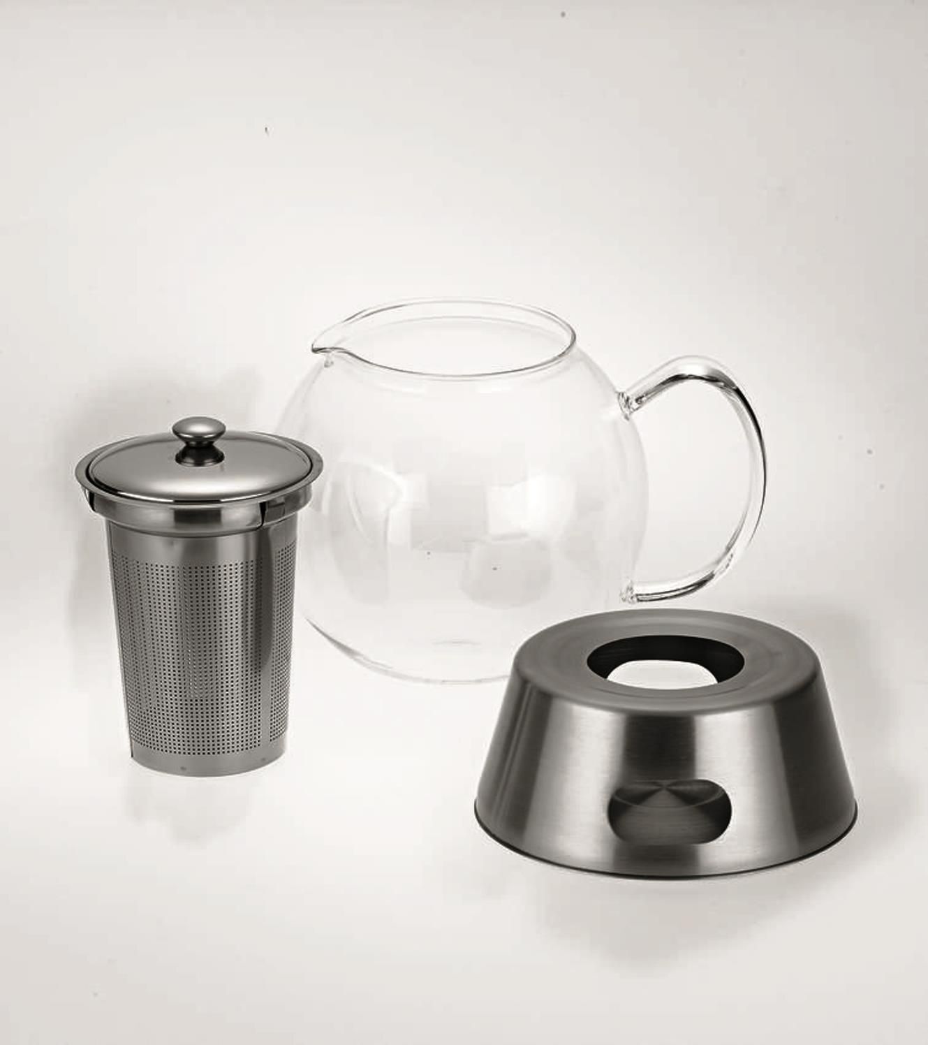 NEW AVANTI GLASS TEAPOT WITH TEALIGHT WARMER Tea Pot Base 5 CUP 1.3