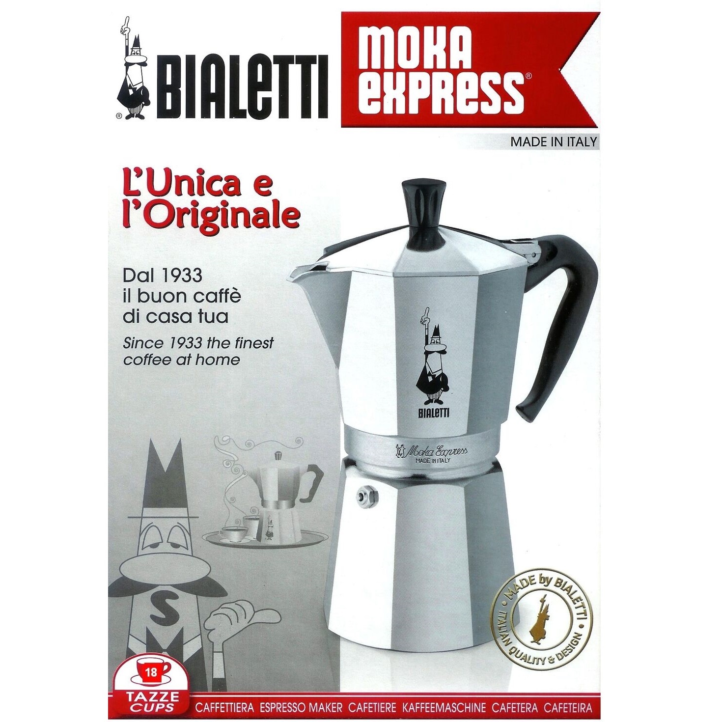 Bialetti Casa Italia Moka 6 Express Espresso Maker