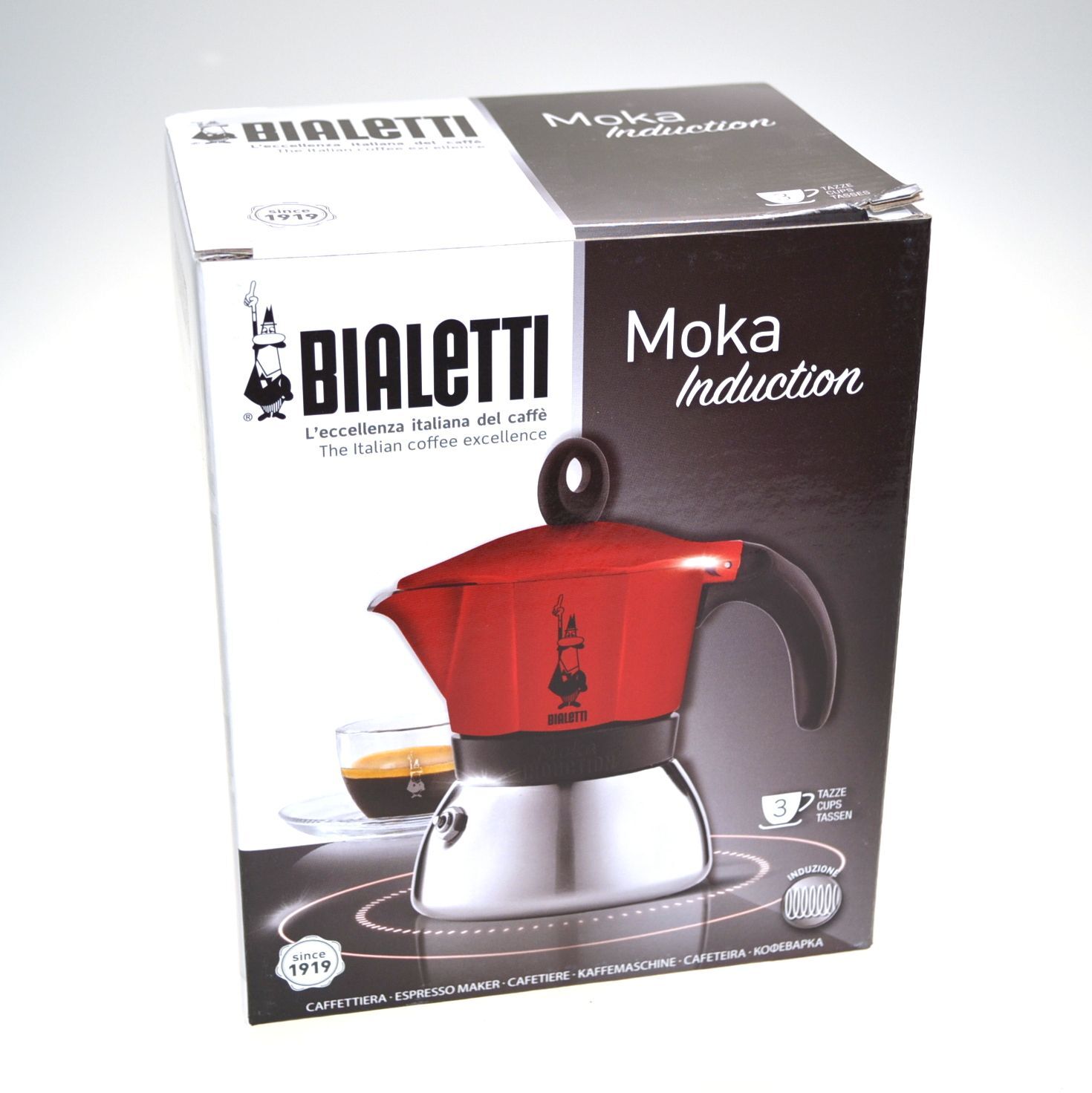 Buy BIALETTI MOKA 3 CUP MOKA INDUCTION RED ESPRESSO MAKER Online