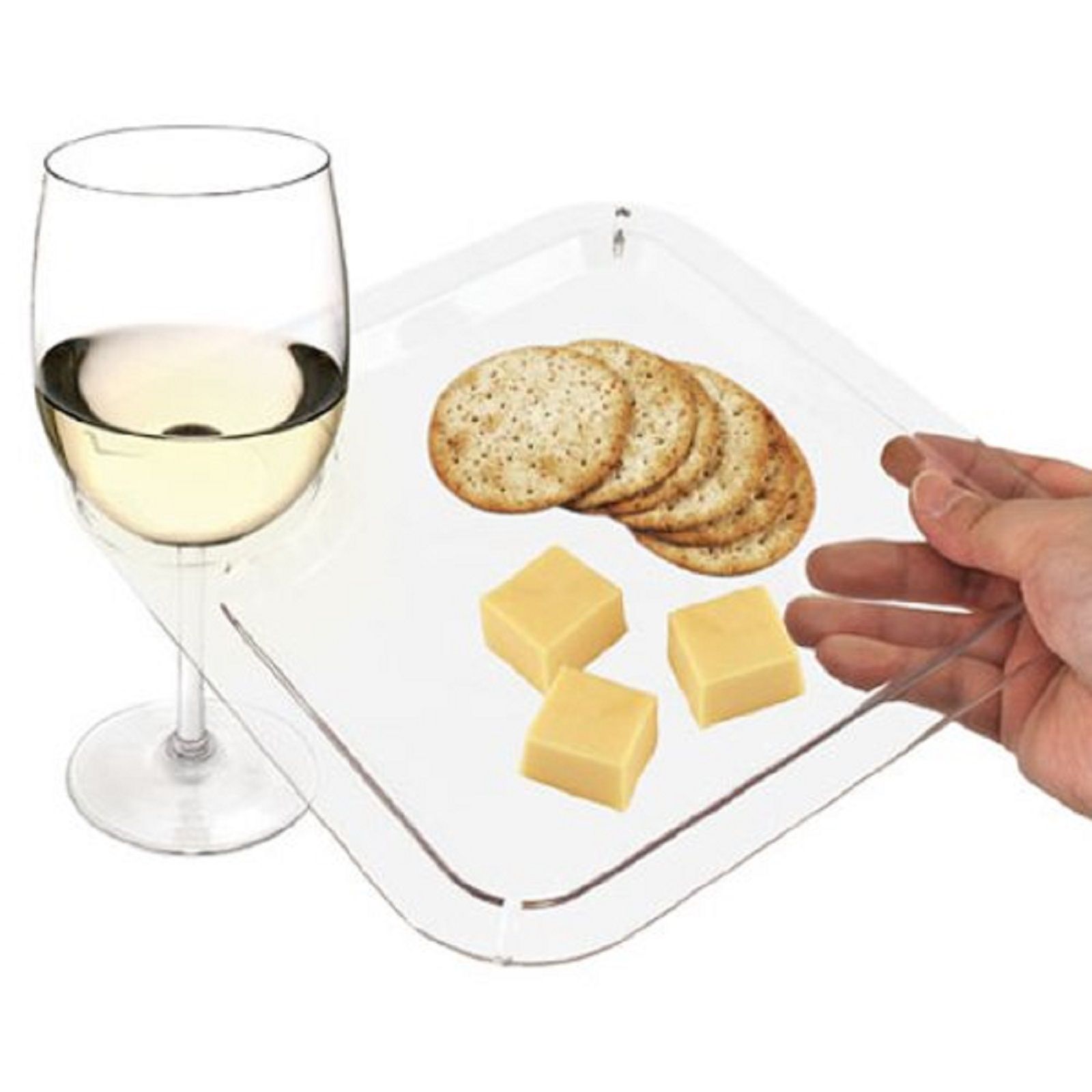 Buy Acrylic Buffet & Party Plate with BuiltIn Stemware Holder Online