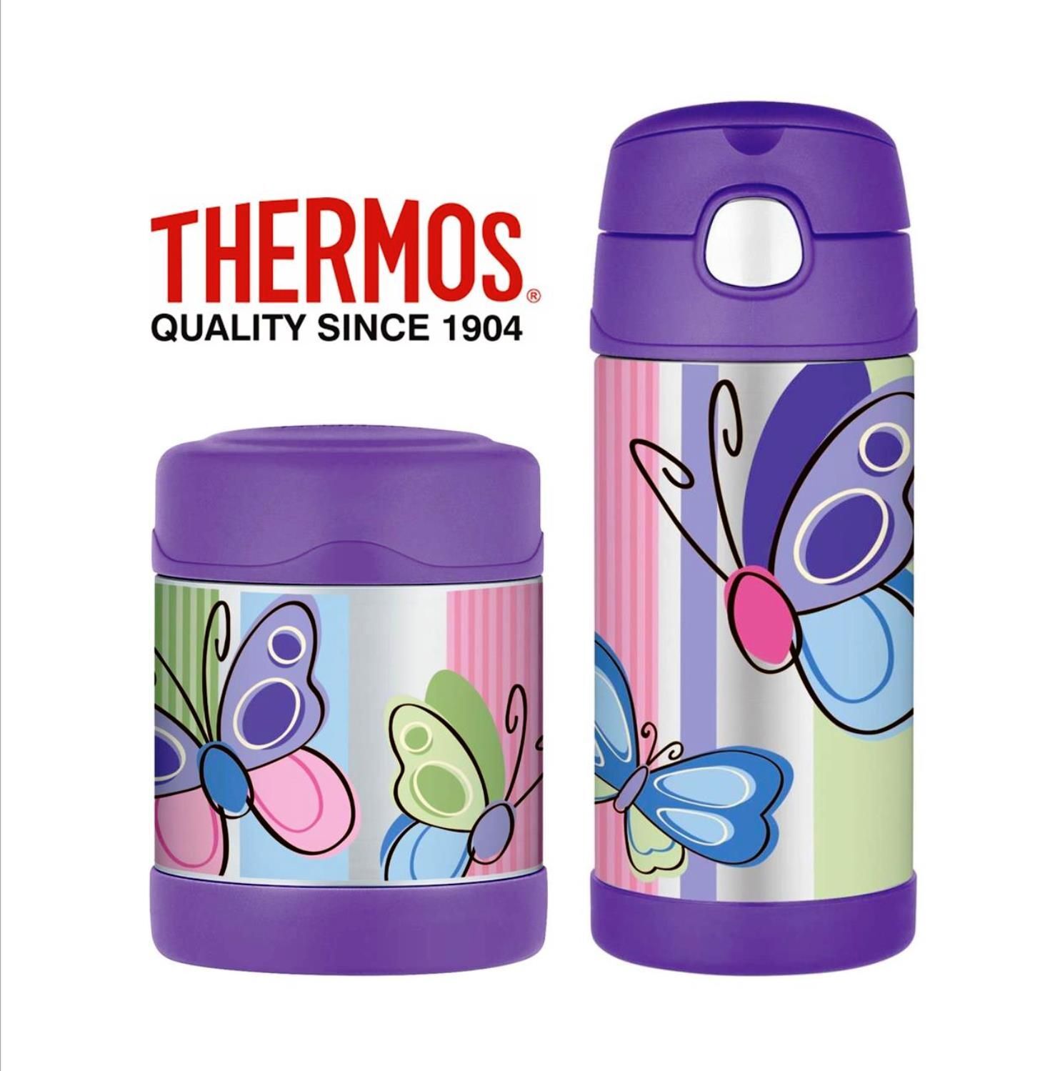 Buy Thermos Food Jar and Drink Bottle Purple Butterfly Online