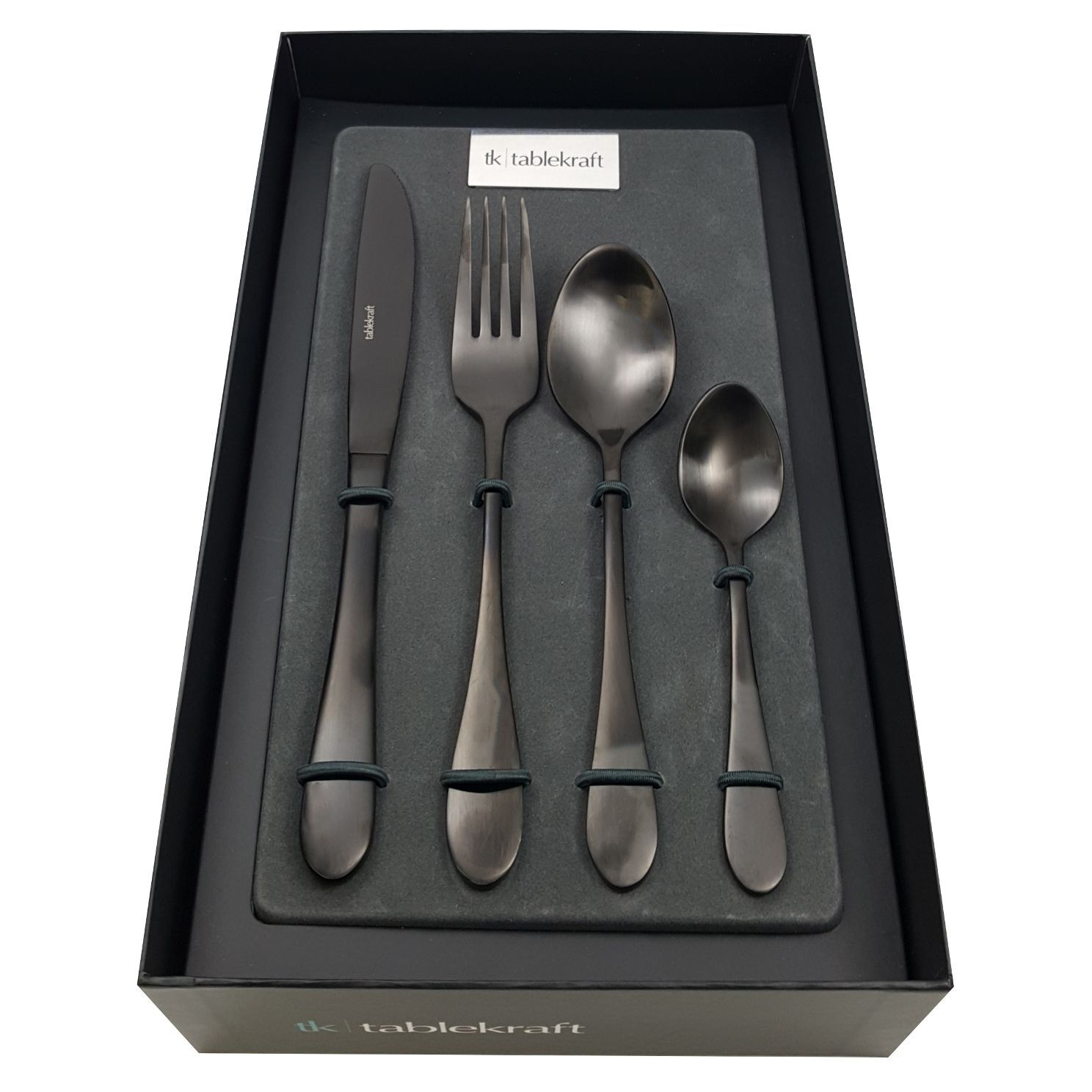 NEW SOHO CUTLERY 24 PIECE BOXED SET Fork Knife Dessert Spoon Teaspoon 4 COLOURS - Picture 6 of 25