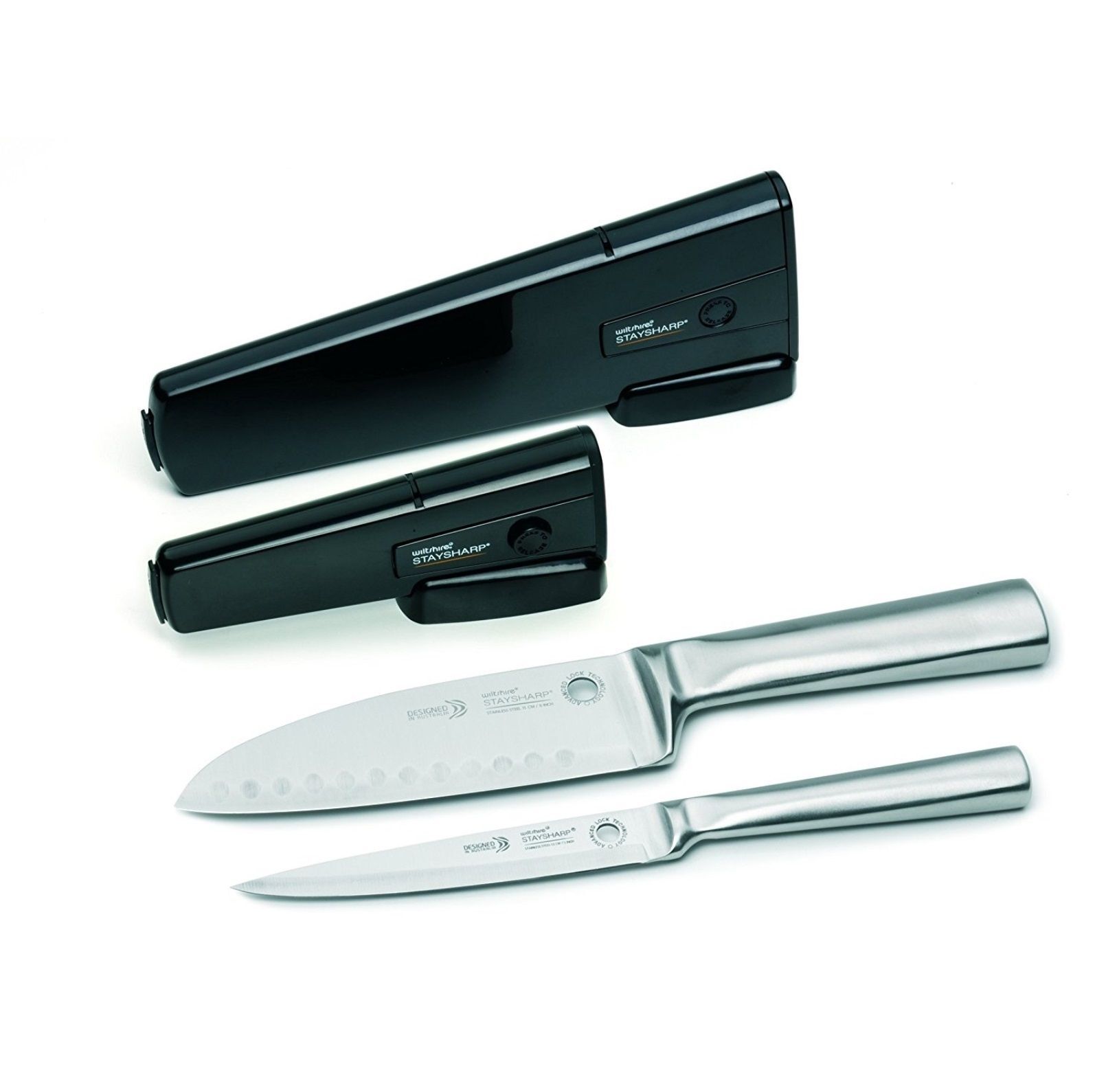 NEW WILTSHIRE STAYSHARP SANTOKU AND UTILITY KNIFE SET Knives Self