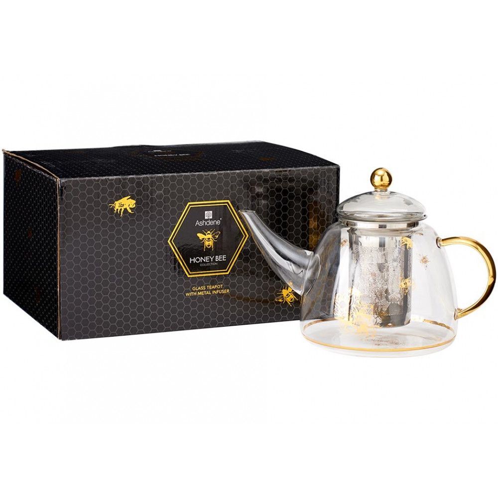Buy Ashdene Honey Bee Glass Teapot Online PurpleSpoilz Australia