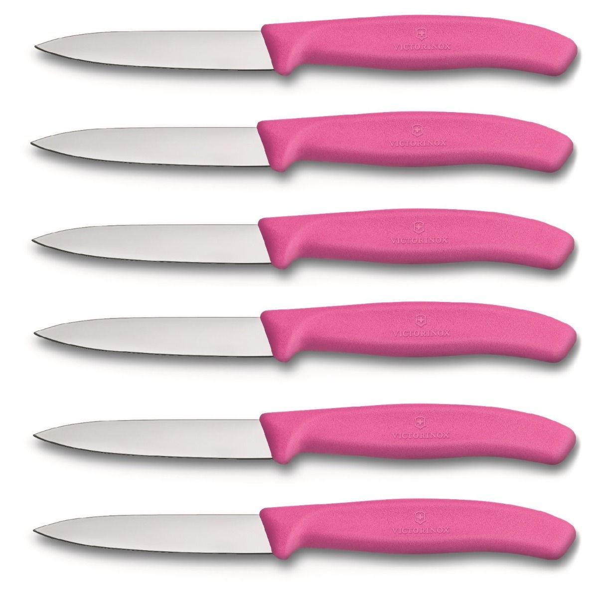 NEW VICTORINOX PARING KNIFE POINTED TIP STRAIGHT BLADE 8cm Set of 6