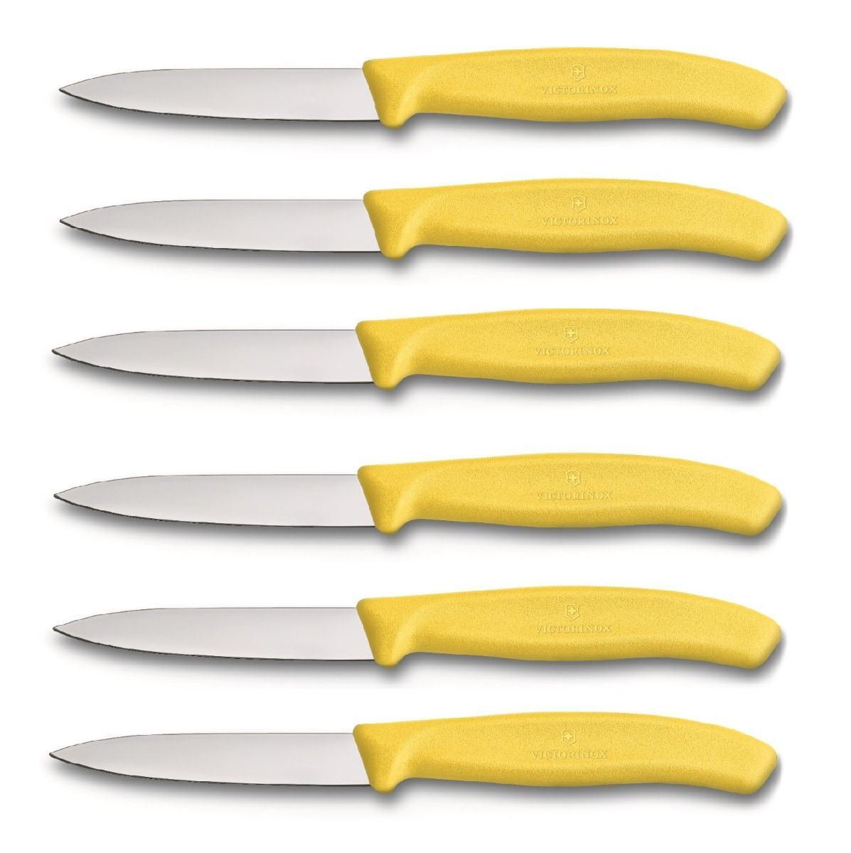 NEW VICTORINOX PARING KNIFE POINTED TIP STRAIGHT BLADE 8cm Set of 6