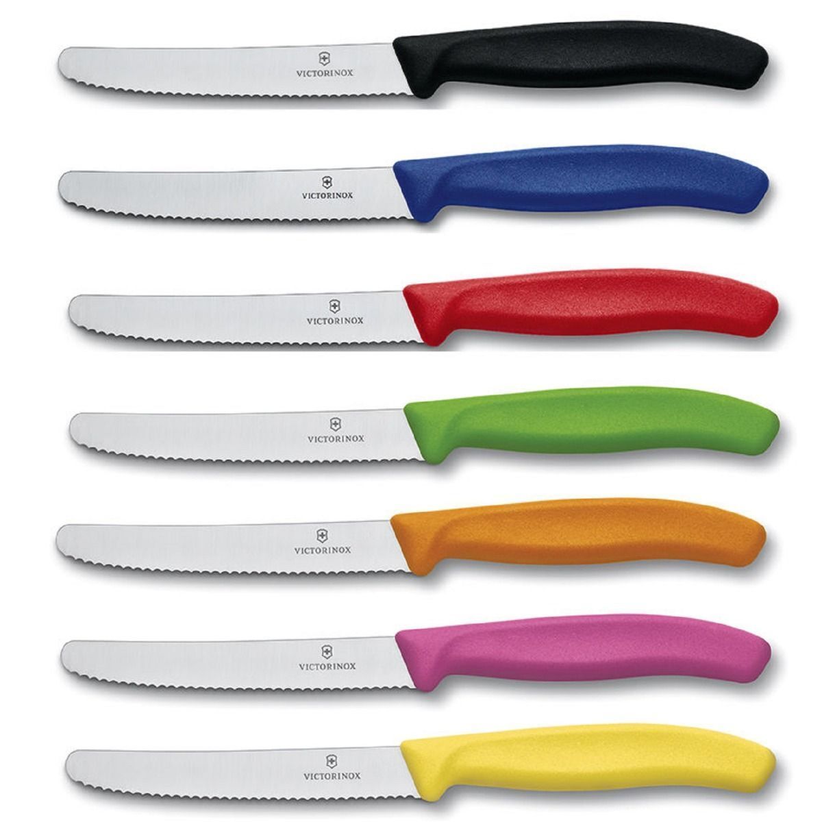 NEW VICTORINOX STEAK AND TOMATO KNIFE 11cm WAVY EDGE Serrated 7 COLOURS