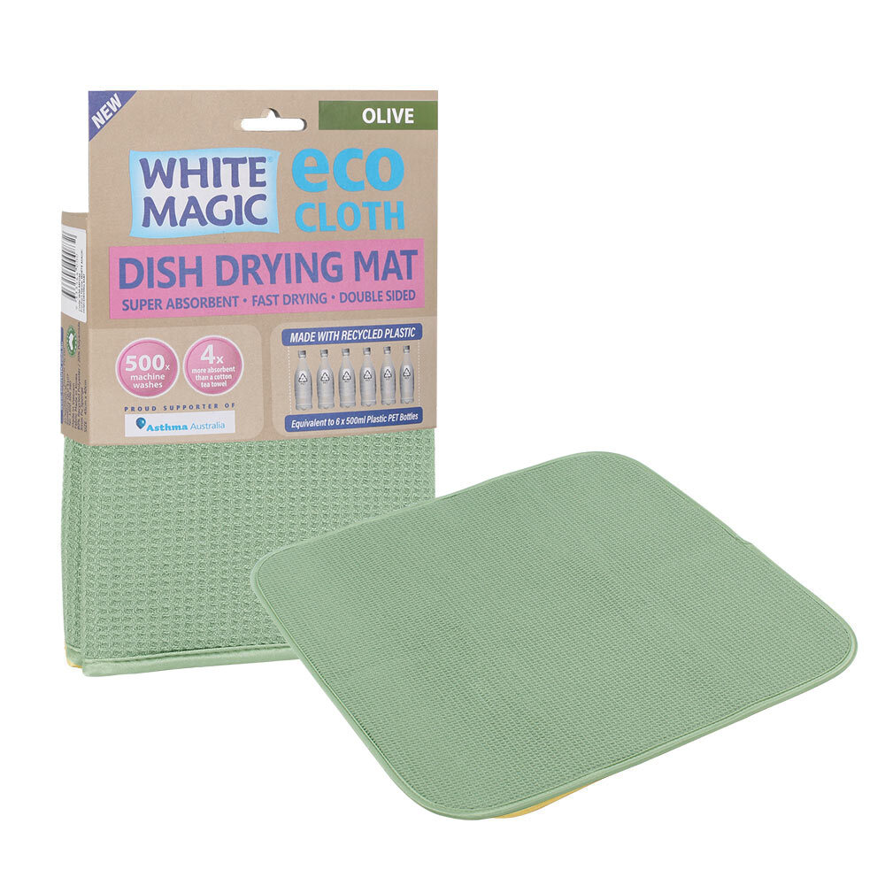 NEW WHITE MAGIC ECO CLOTH DISH DRYING MAT 40 x 45cm Absorbent Dish