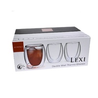 LEXI 250ml DUAL DOUBLE WALL ESPRESSO CUPS - SET OF 6