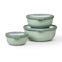 MEPAL CIRQULA 3 PIECE ROUND STORAGE CONTAINER SET SMALL - SAGE