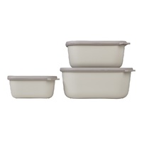 MEPAL CIRQULA 3 PIECE  RECTANGULAR MULTI BOWL SET LARGE - NORDIC WHITE