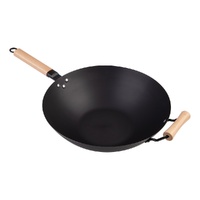 D.LINE BLACK CARBON STEEL PRE-SEASONED WOK - 35.5cm