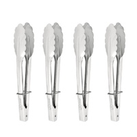 AVANTI STAINLESS STEEL MINI TONGS 18cm SET OF 4