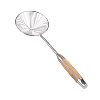D.LINE STAINLESS STEEL WOK WIRE SKIMMER WITH BEECHWOOD HANDLE