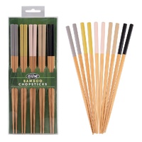 D.LINE BAMBOO CHOPSTICKS SET 5 - ASST. COLOURS - 5 PAIRS