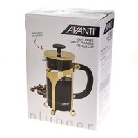 AVANTI AMBASSADOR GOLD FINISH 3 CUP COFFEE PLUNGER PRESS - 375ML
