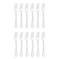 TABLEKRAFT LUXOR STAINLESS STEEL DESSSERT FORK SET 12