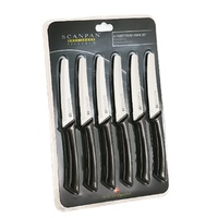 SCANPAN SOFT TOUCH SPECTRUM 6 PIECE STEAK KNIVES - BLACK