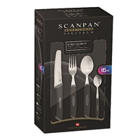SCANPAN SOFT TOUCH SPECTRUM 16 PIECE CUTLERY SET - BLACK
