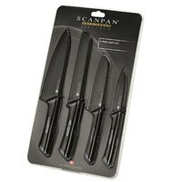 SCANPAN SOFT TOUCH SPECTRUM 4 PIECE BLACK KITCHEN KNIFE SET
