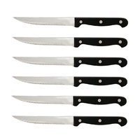 TRENTON POINTED TIP WOOD HANDLE STEAK KNIFE SET OF 12