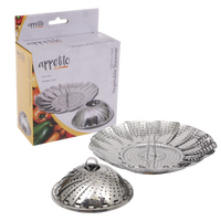 APPETITO STAINLESS STEEL VEGETABLE STEAMER BASKET 23cm
