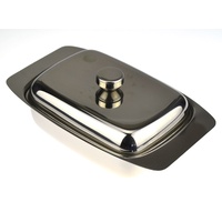 STAINLESS STEEL BUTTER DISH WITH LID