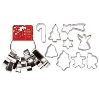 DLINE SET 9 CHRISTMAS COOKIE CUTTERS ON RING