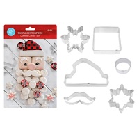 D.LINE 6 PIECE CHRISTMAS SANTA CENTREPIECE COOKIE CUTTER SET