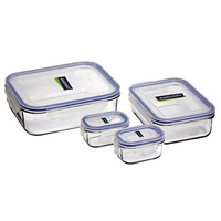 GLASSLOCK 4 PIECE FOOD CONTAINER SET WITH LIDS