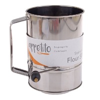 APPETITO STAINLESS STEEL 5 CUP FLOUR SIFTER CRANK