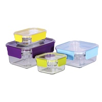 GLASSLOCK 4 PIECE TEMPERED GLASS FOOD CONTAINER PREMIUM OVEN SAFE SET
