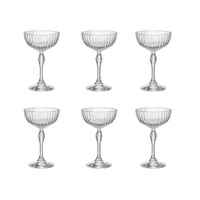 BORMIOLI ROCCO AMERICA '20s 220ml COCKTAIL COUPE GLASSES SET 6