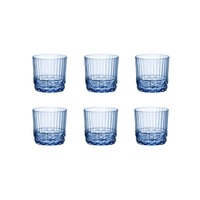 BORMIOLI ROCCO AMERICA 20s 370ml ROCK DRINK GLASSES SET 6 -SAPPHIRE