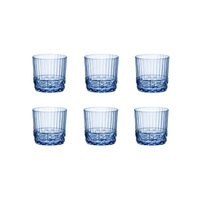 BORMIOLI ROCCO AMERICA 20s 370ml ROCK DRINK GLASSES SET 6 -SAPPHIRE