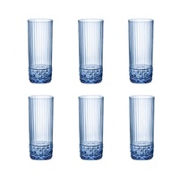 BORMIOLI ROCCO AMERICA 20s 400ml LONG DRINK GLASSES SET 6 -SAPPHIRE