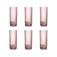 BORMIOLI ROCCO AMERICA '20s 400ml LONG DRINK GLASSES SET 6 - LILAC
