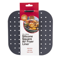 DAILY BAKE GREY SILICONE SQUARE AIR FRYER LINER 22cm x 22cm
