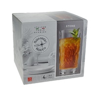 BORMIOLI ROCCO STONE HIGHBALL TUMBLERS - 490ml SET 4