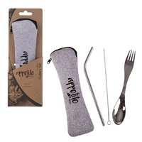 APPETITO ECO TRAVELLER'S 3 PIECE STAINLESS STEEL CUTLERY SET