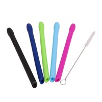 APPETITO SET 5 SILICONE COCKTAIL STRAWS + CLEANING BRUSH