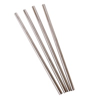 APPETITO SET 4 STRAIGHT STAINLESS STEEL STRAWS + CLEANING BRUSH
