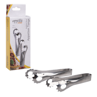 APPETITO STAINLESS STEEL APPETISER TONGS 13cm SET 2