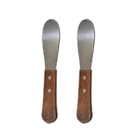 APPETITO STAINLESS STEEL SANDWICH SPREADER WITH WOODEN HANDLE - SET 2