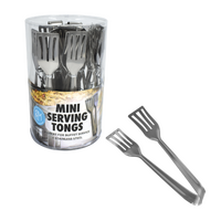 APPETITO STAINLESS STEEL MINI SERVING TONGS - SET 3