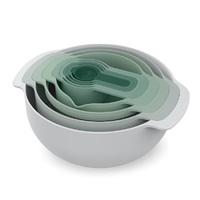 JOSEPH JOSEPH NEST 9 PLUS SAGE SET MEASURING CUPS, SPOONS AND BOWL