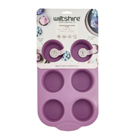 WILTSHIRE PINK SILICONE 6 CUP MUFFIN PAN